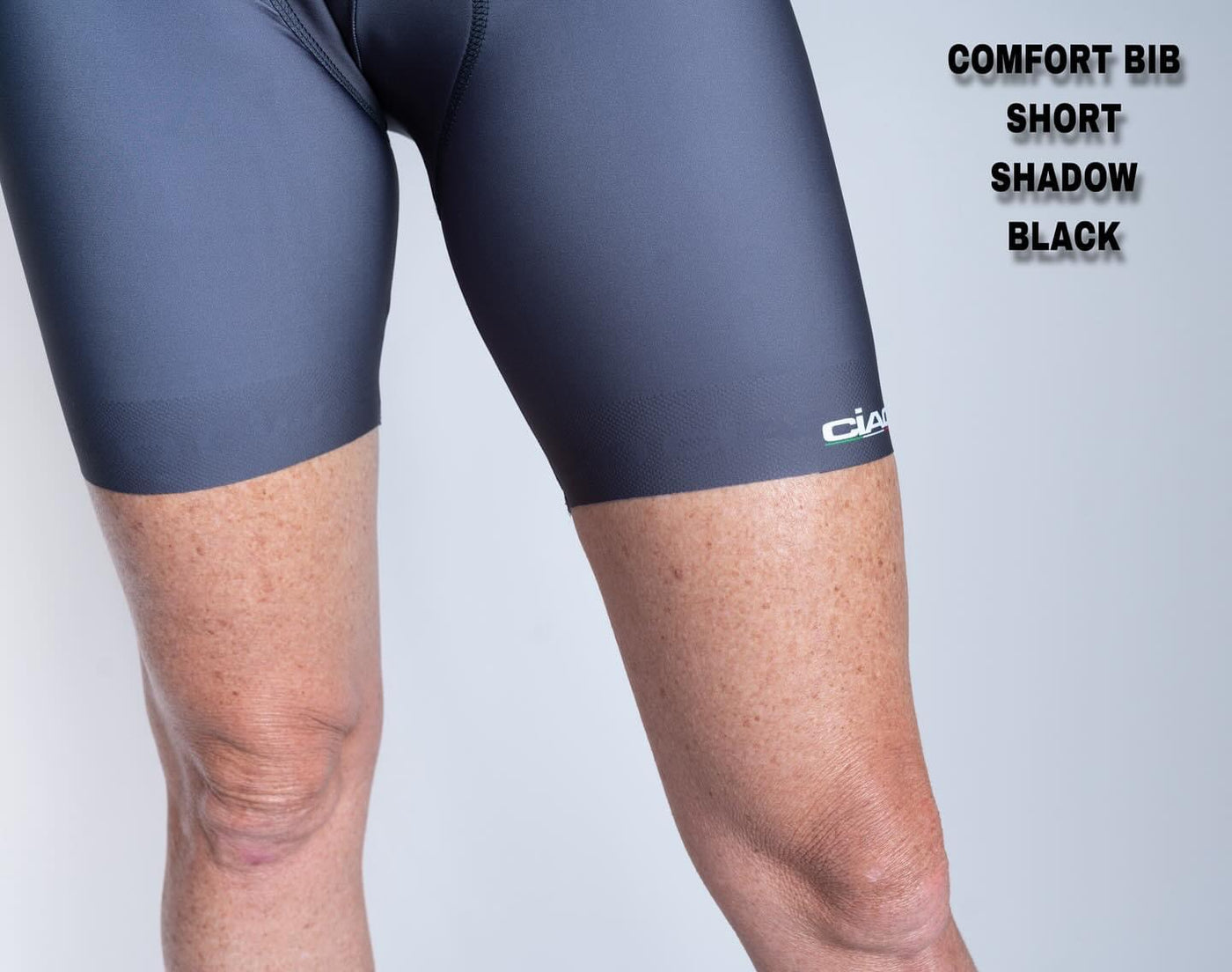 Mens Comfort Bib Short Shadow Black 6.1 oz