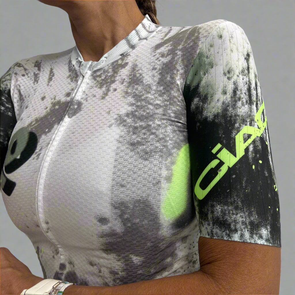 MODA BICI ELITE UNISEX JERSEY GRAFFITI GREY/GREEN FLUO