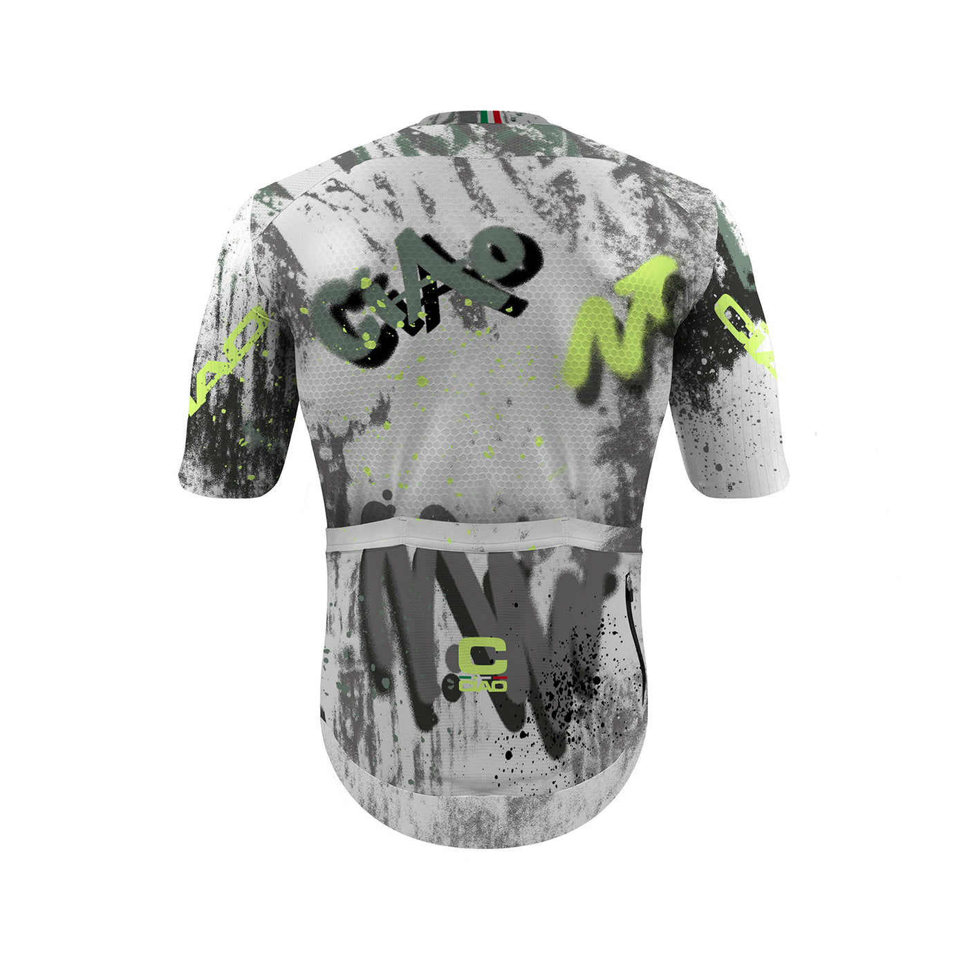 MODA BICI ELITE UNISEX JERSEY GRAFFITI GREY/GREEN FLUO