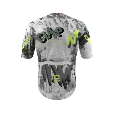 MODA BICI ELITE UNISEX JERSEY GRAFFITI GREY/GREEN FLUO