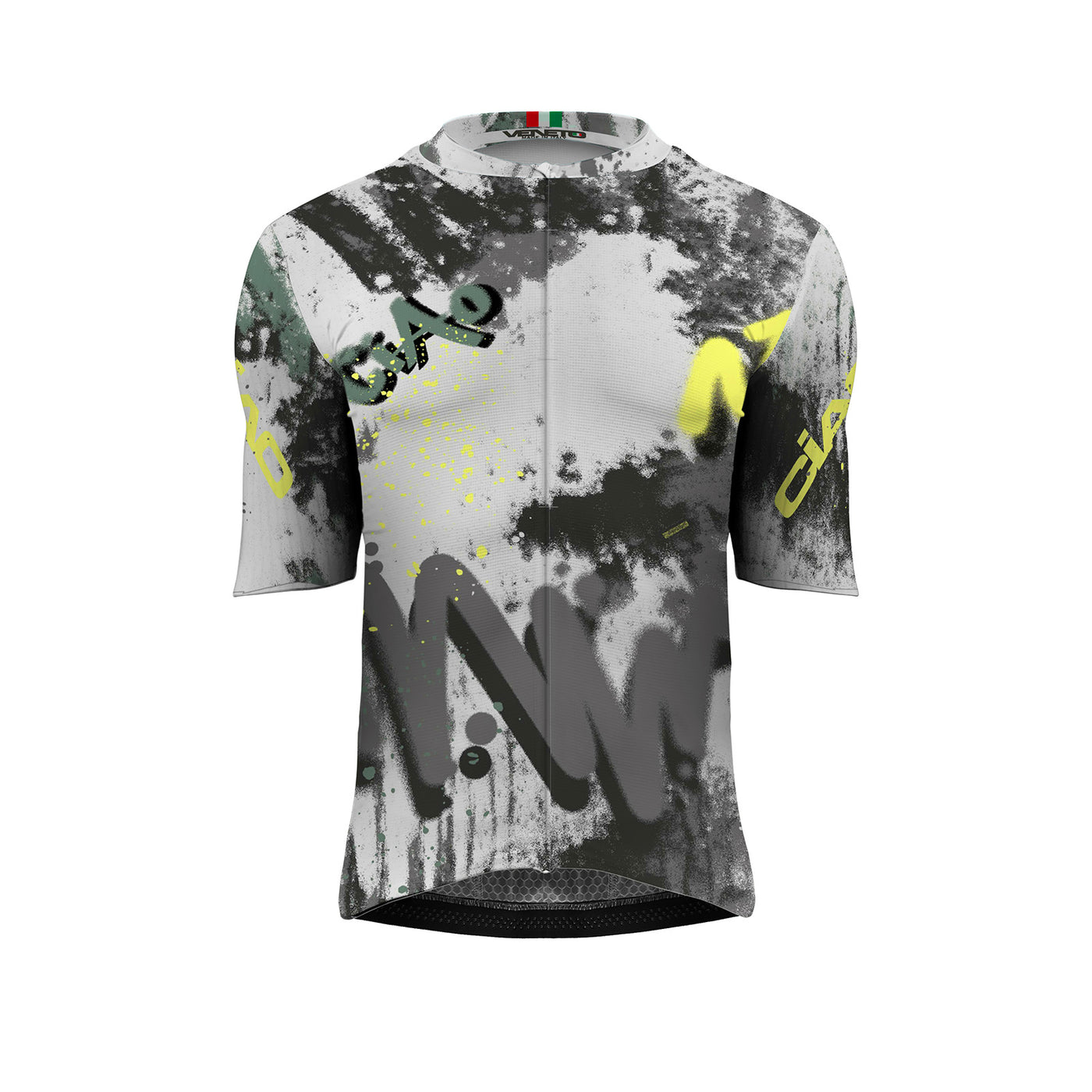 MODA BICI ELITE UNISEX JERSEY GRAFFITI GREY/GREEN FLUO