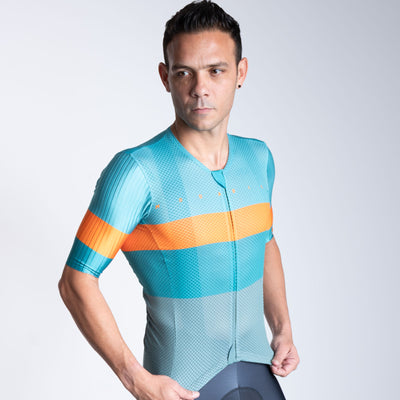 Moda Bici Unisex Jersey Green & Orange 3.8 oz