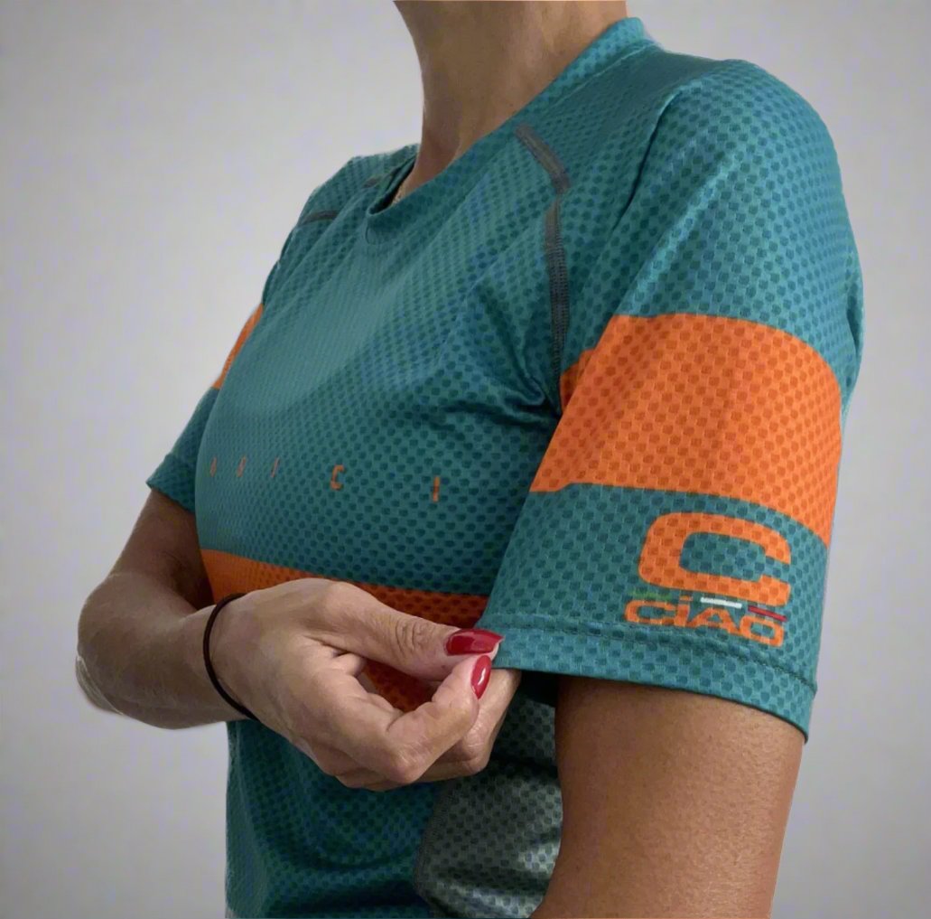 Moda Bici Unisex Running Jersey Orange & Green