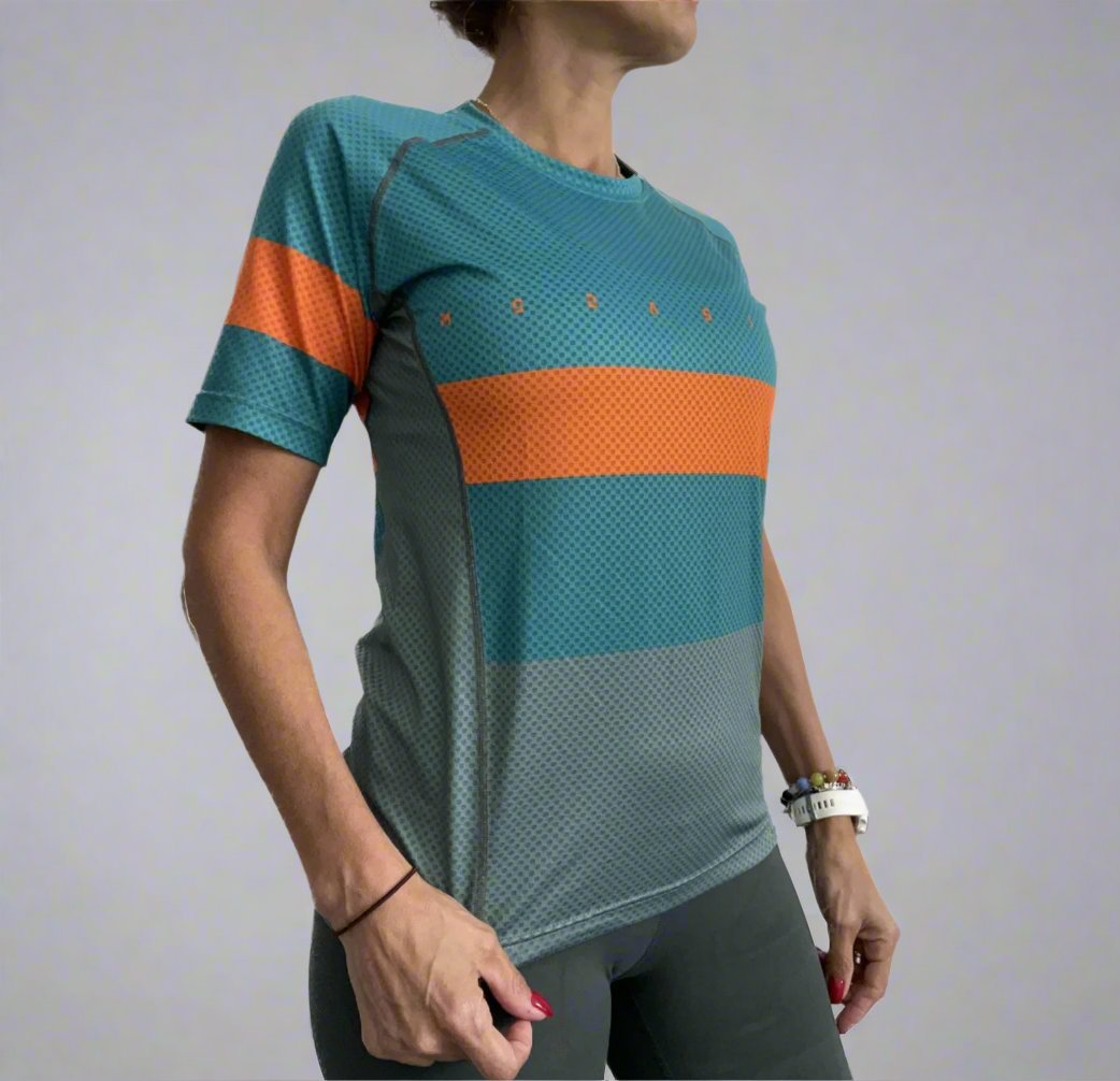 Moda Bici Unisex Running Jersey Orange & Green